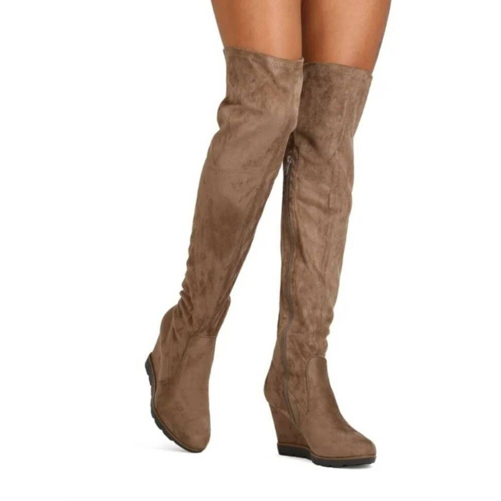 Betani Faux Suede OTK Boots - Picture 3 of 7